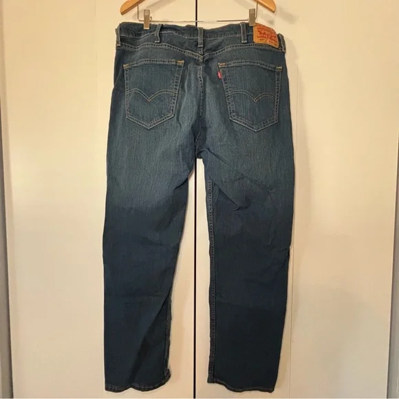 Levi’s 505 Men’s Straight Leg Jeans W40x30 Dark Blue Wash Stretch - Picture 2 of 9